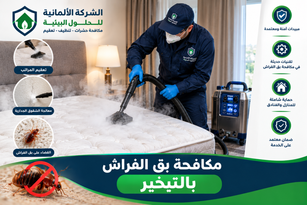 مكافحة بق الفراش بالتبخير والحرارة - الشركة الالمانية للحلول البيئية