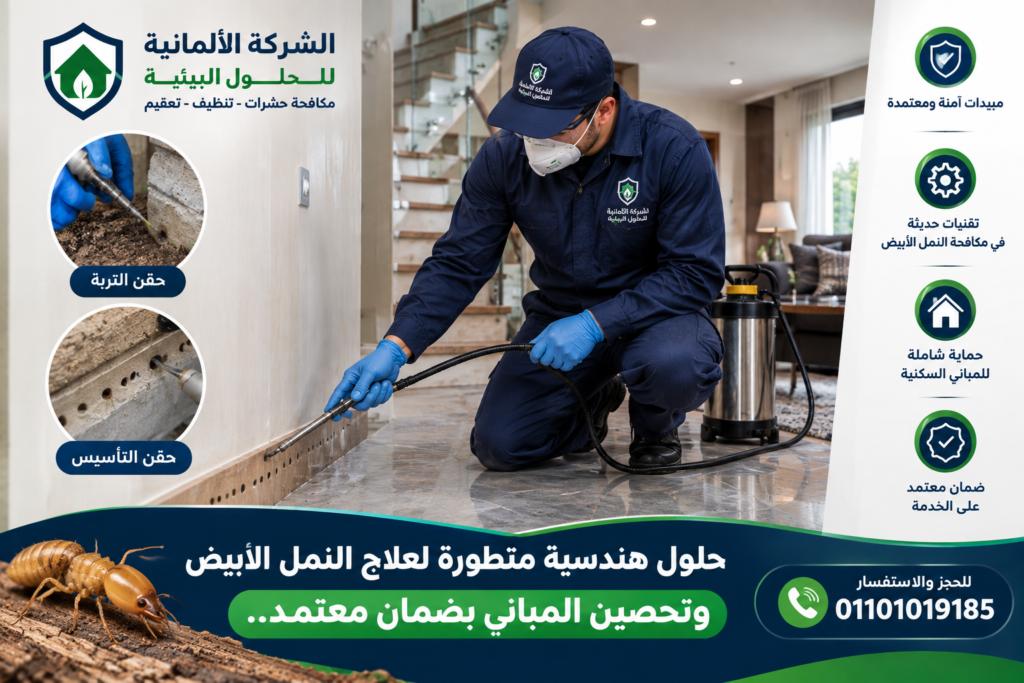 علاج النمل الابيض في العمارة وتحصين التربة والتأسيس - الشركة الالمانية للحلول البيئية