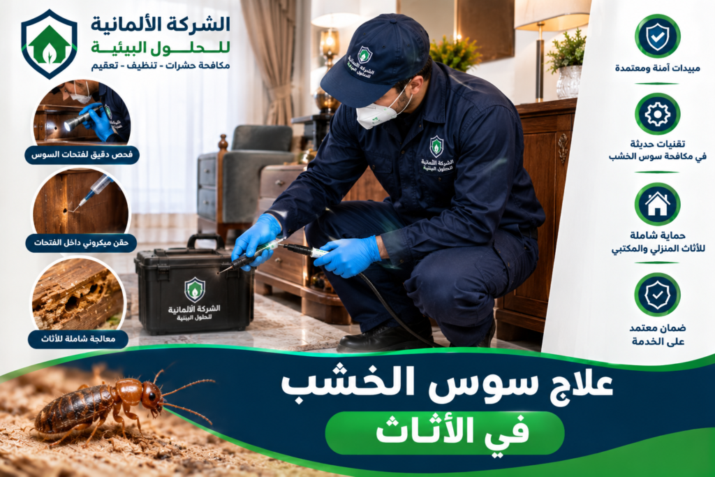 علاج سوس الخشب في الأثاث والأنتيكات والبرجولات الخشبية - الشركة الالمانية للحلول البيئية